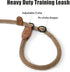 Mile High Life Heavy Duty Slip Leads for Dogs, 5 Feet No Pull Dog Training Leash with Leather Tip, Brown Rope Lead