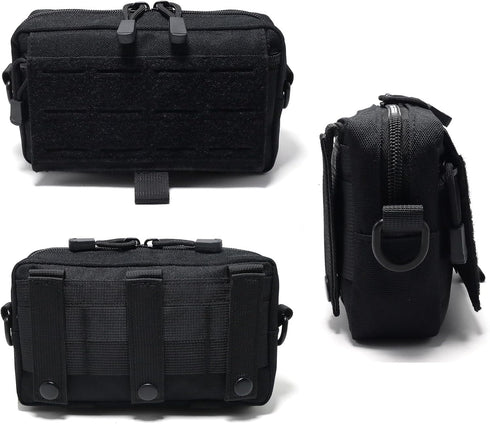 Tactical Admin Pouch Utility Molle Pouch EDC Tool Bag of Laser-Cut Design EMT Medical First Aid Kit Pouch Includes Flag