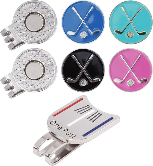 Golf Ball Markers with Metal Magnetic Hat Clips, 2Pcs Funny Golf Ball Marker Hat Clip, Golf Accessories for Men