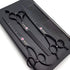Kingstar 8.0in. Matt Black Professional Pet Grooming Scissors Set - Straight, Thinning & Curved Scissors with Comb