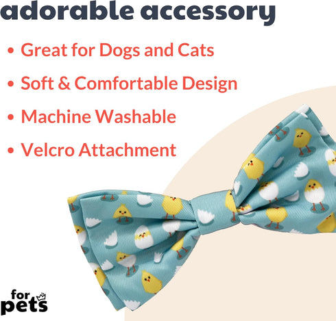 Huxley & Kent Bow Tie for Pets, Chicks & Eggs (Large), Easter Spring Velcro Collar Attachment for Dogs & Cats