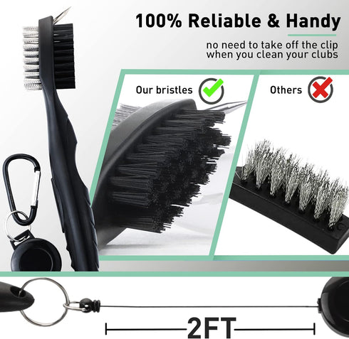 Golf Essentials Kit, 29 in 1 Cleaning Kit with Towel, Brush, Golf Balls, Stencils, Tee, and Repair Tool