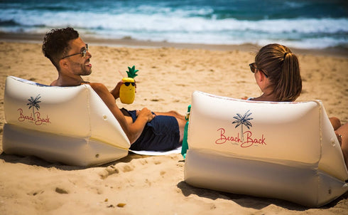 BeachBack Inflatable Beach Lounger - Beach Chair with Adjustable Back Support - Portable and Lightweight Air Sofa Chair