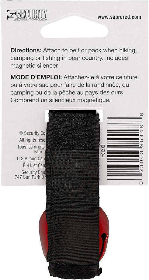 SABRE Frontiersman Bear Bell, Magnetic Silencer, Durable Hook and Loop Strap Attachment for Hiking Safety