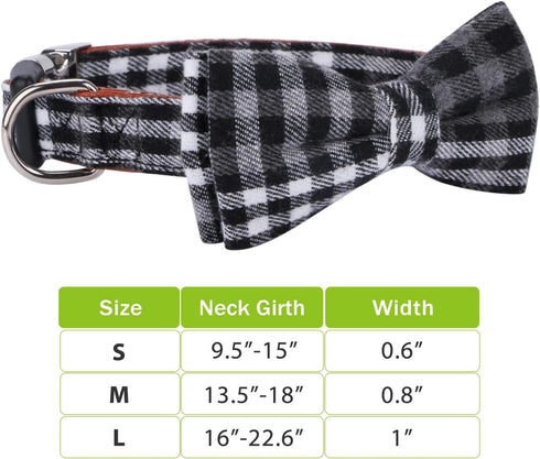 Soft & Comfy Bowtie Dog Collar, Detachable Adjustable Bow Tie for Small Medium Large Pets