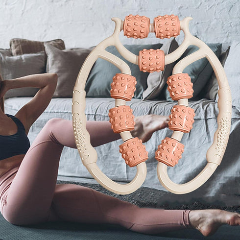 harayaa 9 Muscle Roller for Legs Massage Rollers for Muscles Manual Wheels Cellulite Roller for Thighs Foam Roller