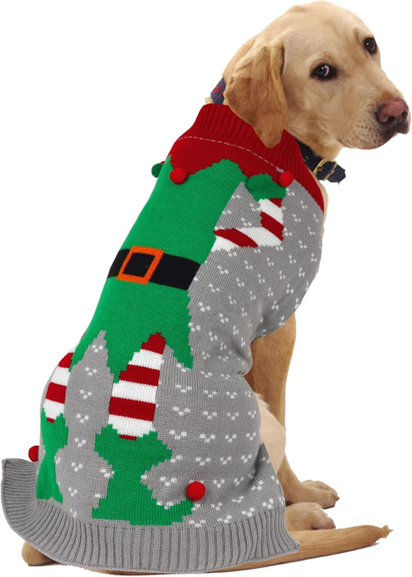 OverLarge Christmas Dog Sweaters for Large Dogs - Santa Pet Clothes, Ugly Christmas Dog Apparel, Xmas Dog Accessories