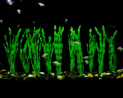 MyLifeUNIT Artificial Seaweed Water Plants for Aquarium - 10 PCS Plastic Fish Tank Plant Decorations (Green)