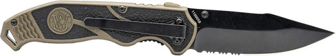Smith & Wesson SWAT II 8.5in S.S. Spring Assisted Folding Knife with 3.5in Serrated Drop Point and Rubberized Aluminum Handle for Outdoor Survival and EDC by Smith & Wesson