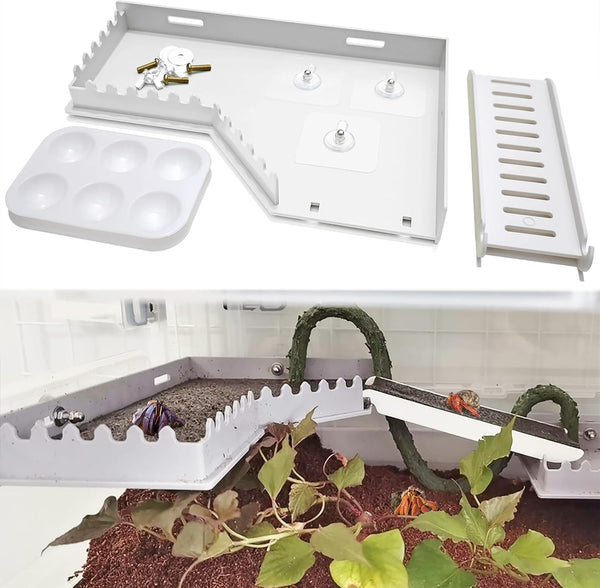 Hermit Crab Accessories - Platform with Ladder and Food Dish, Hermit Crab