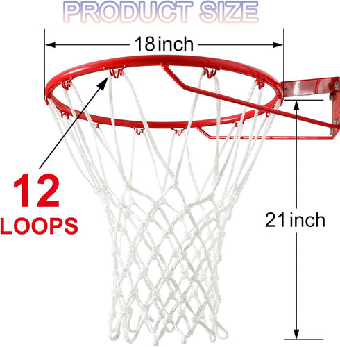 Outdoor Basketball Net Replacement - 12 Loops Heavy Duty All Weather Anti Whip