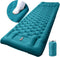Inflatable Camping Sleeping Pad with Pillow, 4 Inch Thickness Sleeping Mat with Built-in Pump