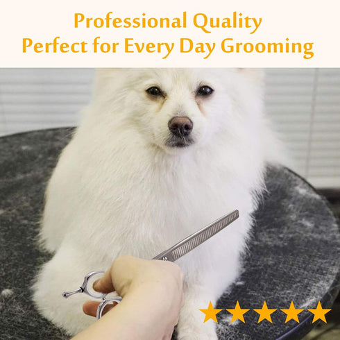 JASON 7" Dog Grooming Scissors, Reversible Pet Trimming Shears with Cutting, Thinning, Blending Features