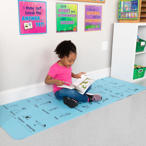 Really Good Stuff Kids Yoga Mat with 24 Illustrated Poses – Safe, Non-Slip, Soft Exercise Mat for Kids