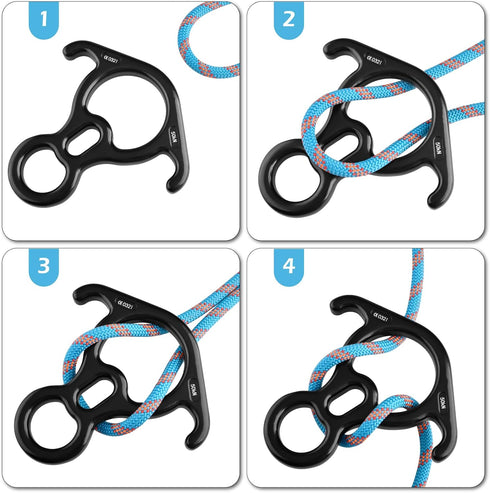 TRIWONDER 35KN 50KN Aluminum Climb Figure 8 Descender Rigging Plate for Rock Climbing Rescue