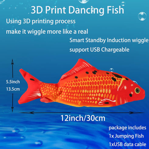 Flopping Fish Electric Moving Dog Fish Toy,Realistic Flopping Fish Rocking Dog Toy, Dog Toys Interactive Pet Toys for Dog Exercise,Small and Medium Dog Floppy Fish Dog Chew Toy