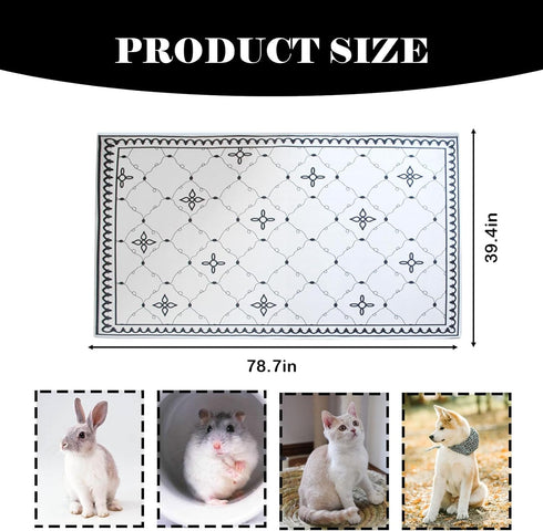 Liner,78.739.4in Chinchillas kathson Extra Large Rabbit Cage Reusable Guinea Pigs Rug Anti-Slip Dog Playpen Mat