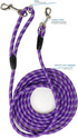Long Rope Dog Leash for Training 12FT 20FT 30FT 50FT, Reflective Threads Tie-Out Check Cord for All Dogs (Purple,