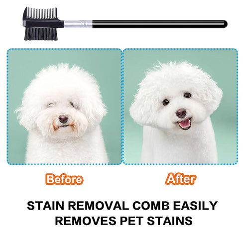 5 Pack Flea Lice Comb - Stainless Steel Dog & Cat Grooming Combs with Rounded Teeth, Dematting Comb for Pets