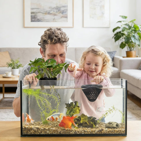 Generic 3D Hammock Printed Floating Cone Betta Fish Rest Area, Flower Pot Design, Multifunctional and Feeding Ring |