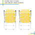 EEBUIHUI Set 2 of Folding Patio Lawn Chairs, Modern Yellow PP Braided Beach Chairs, High Back Seat, Portable Camping