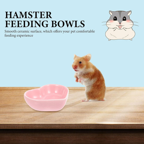 ULTECHNOVO Hamster Ceramic Food Bowl, 3pcs Cute Shape Food Dish for Hamster, Rat, Mice, and Small Animals
