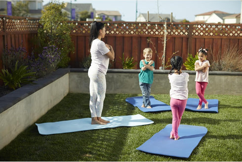 Really Good Stuff Kids Yoga Mat with 24 Illustrated Poses – Safe, Non-Slip, Soft Exercise Mat for Kids