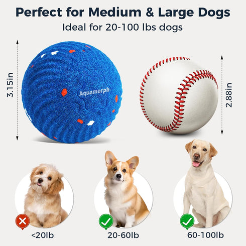 2 Pack Interactive Dog Balls - Auto Moving Bouncing Vibrating Washable Dog Toys for Large Medium Dogs, Type-C