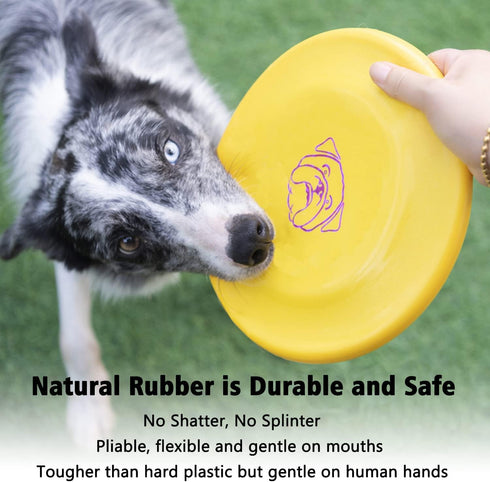 Dog Flying Disc, 3 Pcs Competition Flyer, Soft Indestructible Rubber Lightweight Toy for Dogs