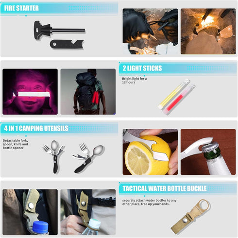 Uhoolly 236PCS Survival Kit and First Aid Kit, Survival Gear Camping Essentials Emergency Medical Supplies