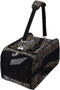 dbest products Pet Smart Cart Carrier, Medium, Soft Sided, Leopard, Collapsible Travel Bag, Dog Cat Airline Approved