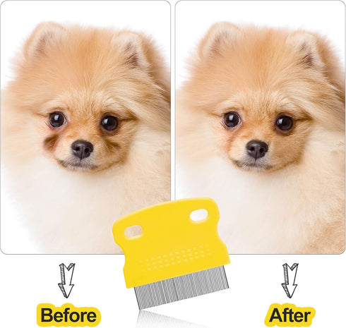 5 Pieces Dog Eye Combs for Tear Stain Removal, Pet Grooming Comb for Small Dogs (Yellow, Black)