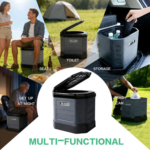 Tfulad Camping Toilet for Adults - Portable Folding Toilet with Lid,Travel Portable Potty for Adults,Porta Potty Car