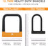 ICOCOPRO Anti Theft Heavy Duty Bicycle U Lock with 3 Keys, 18.76mm, Black, 5.32 in Width Inside