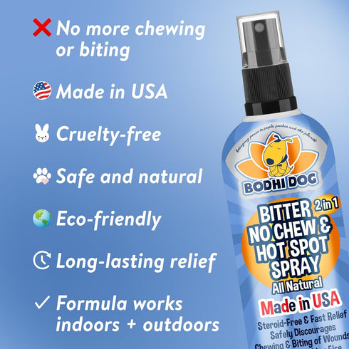 Bodhi Dog 2-in-1 No Chew & Hot Spot Spray - Natural Anti-Chew Remedy, Soothes Hot Spots, Safe for Skin, Made in USA (8