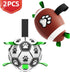 QDAN Dog Soccer Ball Football Set, 2 PCS Dog Balls with Strap for Tug of War, Soccer Ball Toys for Small Medium Large