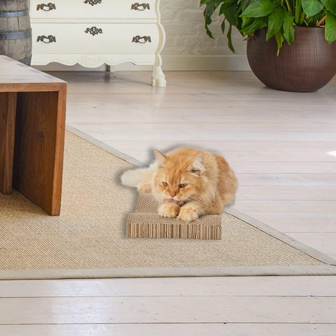 Cat Scratch Pad, 2PCS Cardboard Scratcher Box, Reversible Durable Scratching Pads for Indoor Cats with Catnip
