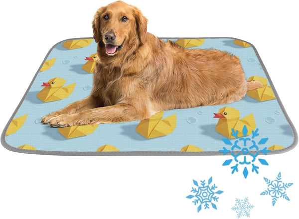 imiBBWQu Cooling Pad Paper Duck Sailboat Yellow Dog Thick Mat Washable Grounding Pad