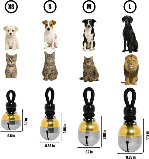 Premium Extra Loud Collar Bells for Pets - Handmade in the USA, Brass & Nickel Silver, Pair