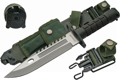 SZCO Supplies 13" M-9 Bayonet Tactical Saw Back Knife, Green/Black