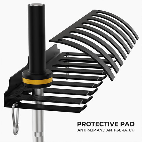 Olympic Barbell Hanger - Vertical Barbell Mount Rack, Space Saving Garage Gym Accessory, Black Powder Coated