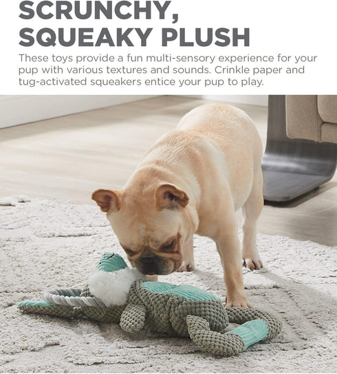 Outward Hound Scrunch Bunch Bunny - Interactive Plush Squeaky Dog Tug Toy