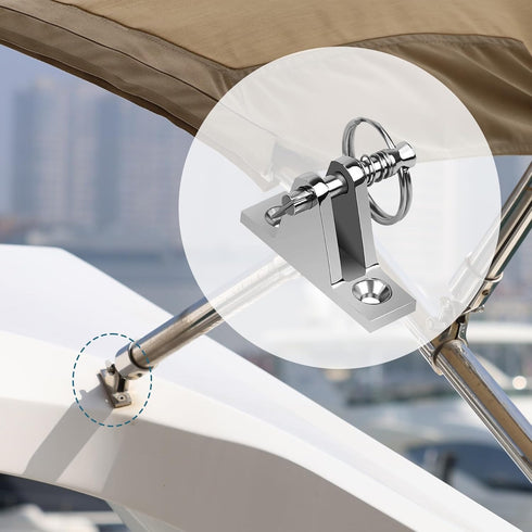 SHENGHUISS 4 Pack Bimini Top Deck Hinge with Quick Release Pin, 316 Stainless Steel Marine Fitting