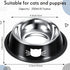 Hillban 10 Pack Cat Bowls Stainless Steel Cat Food and Water Bowls with Rubber Base Anti Slip Cat Food Bowl Small Pet Bowl Stackable Cat Feeding Bowls