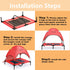 S/M/L Outdoor Elevated Dog Cot with Canopy for Camping, Portable Cooling Raised Bed for Small Medium Dogs