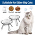 Elevated Cat Bowls, Raised Ceramic Dish with Metal Stand for Indoor Cats, 2 Pack
