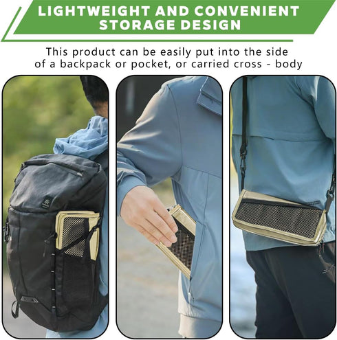 Zabplox 2-in-1 220LB Collapsible Camping Stool & Sling Bag / Load Capacity Folding Portable Fishing Stool/Collapsible