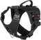 ICEFANG GN8 Tactical Dog Harness, Reflective Training Walking K9 Vest, No-Pull Front Leash Clip, Adjustable (Black,