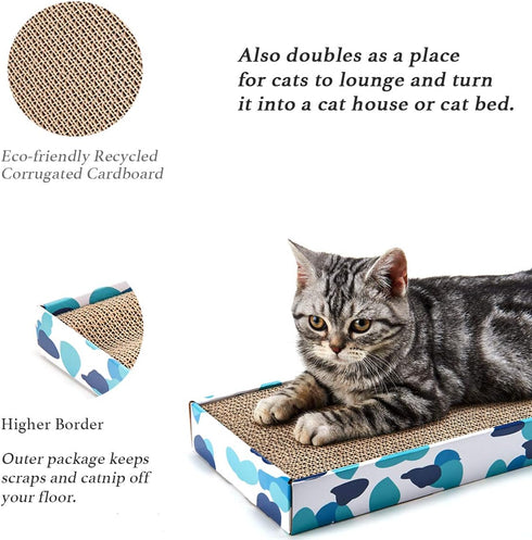Cat Scratcher Cardboard, Reversible Cat Scratch Pad, Kitty Corrugated Scratching Bed with Catnip (3 pack)