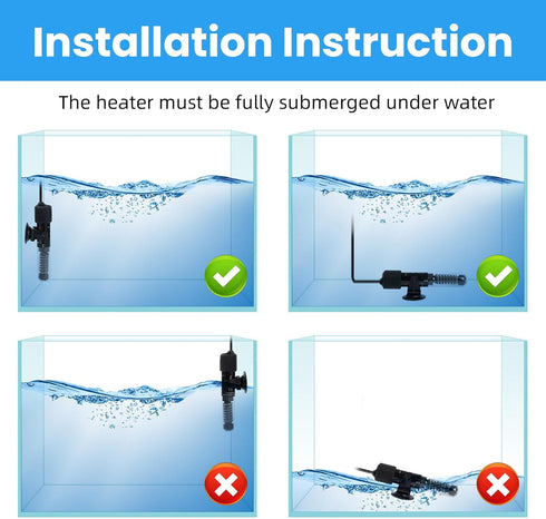 AQUANEAT 25W Mini Betta Fish Tank Heater, Aquarium Water Thermostat with Thermometer, Small Size